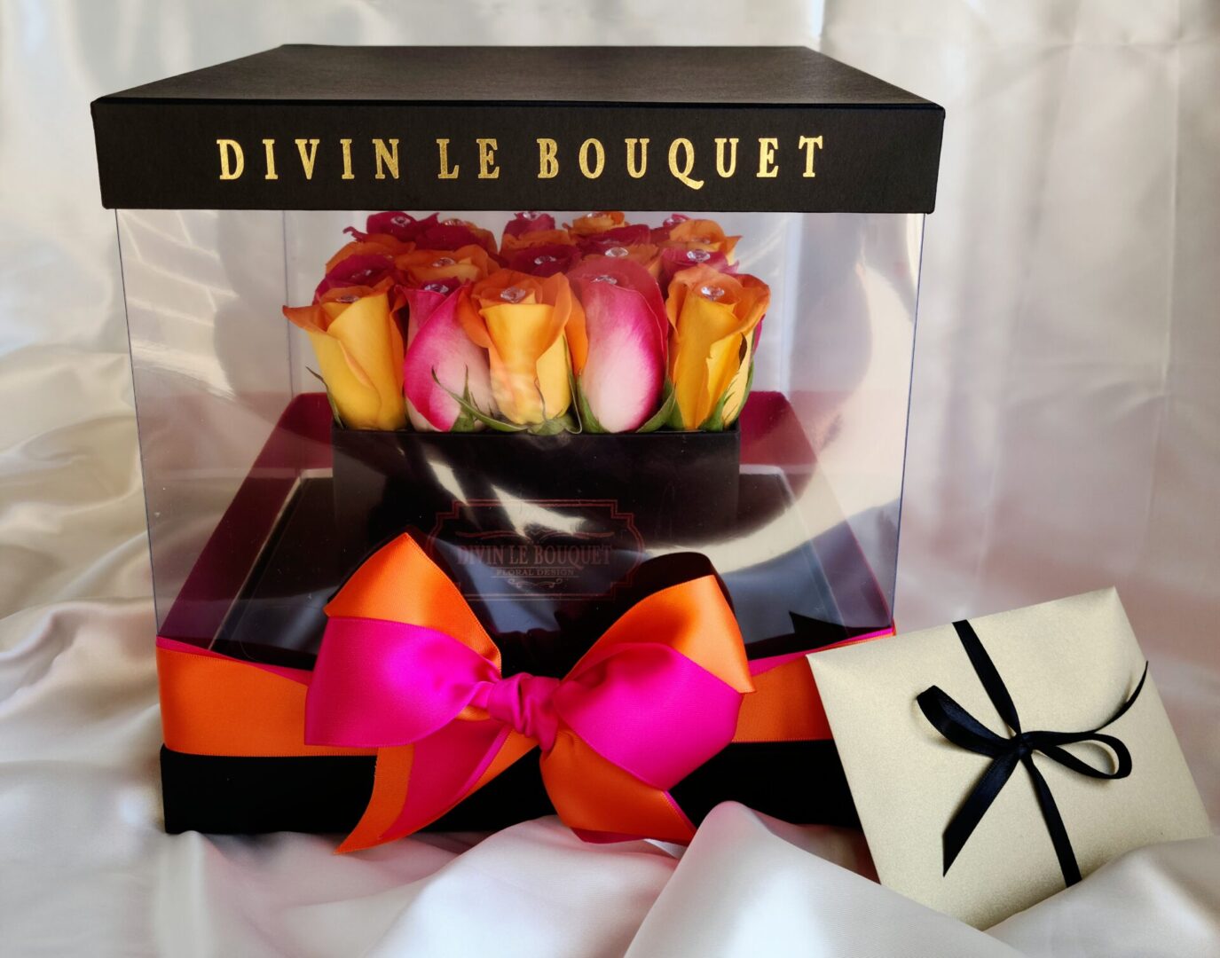 Clear Square Box Divin Le Bouquet Floral Design
