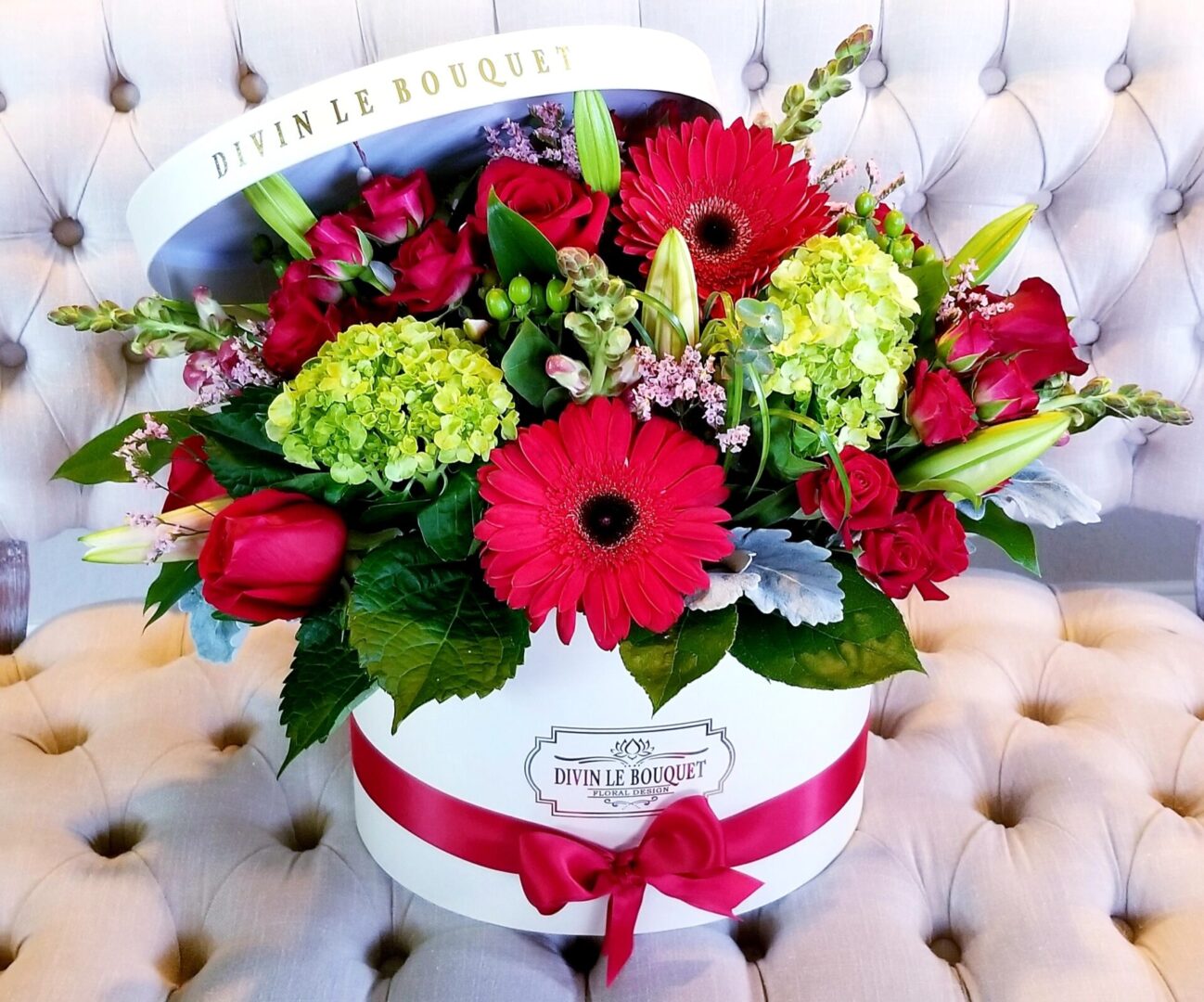 White Color Valentines Mixed Flowers Oval Box